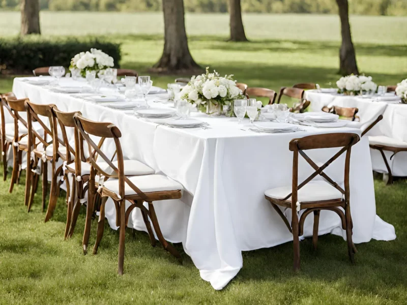 Weiße Tischdecken günstig mieten Hochzeiten Geburtstage Feiern